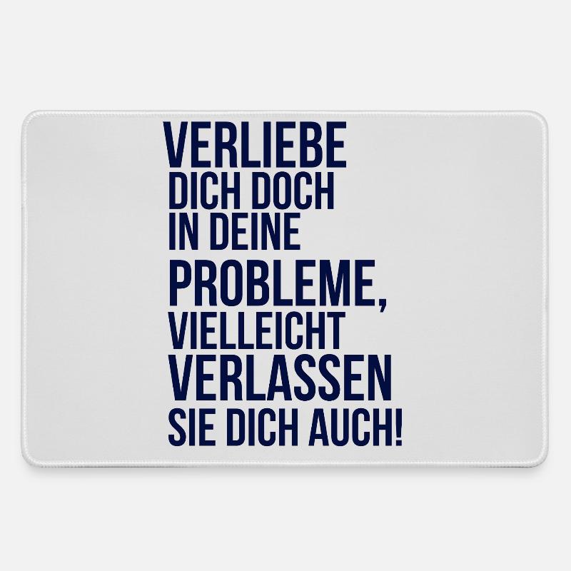 about going wild - fall in love with your problem - Large Gaming Mouse Mat - grey