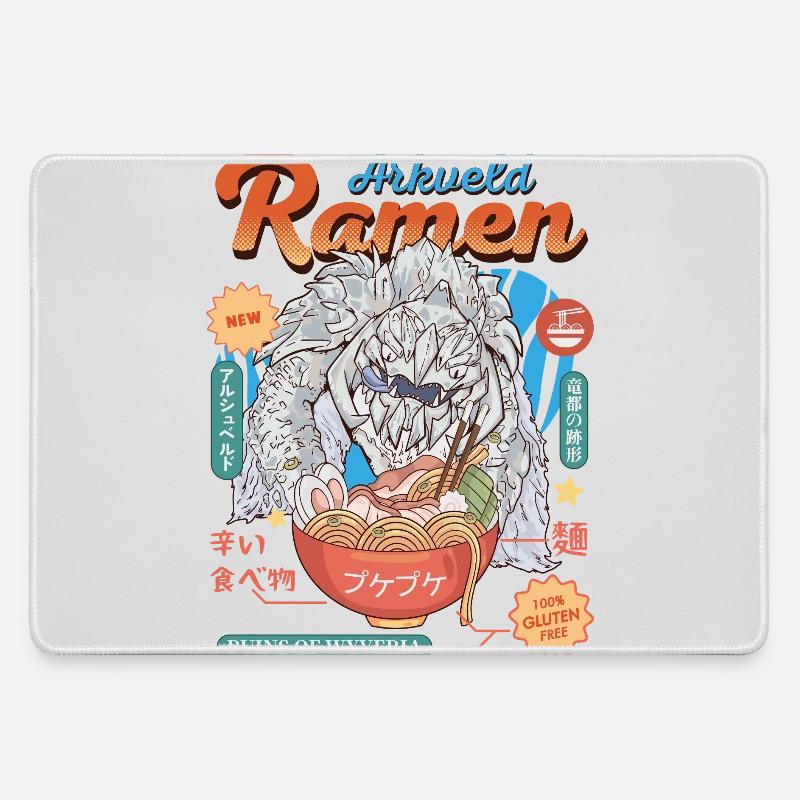 Monster Ramen - Large Gaming Mouse Mat - grey
