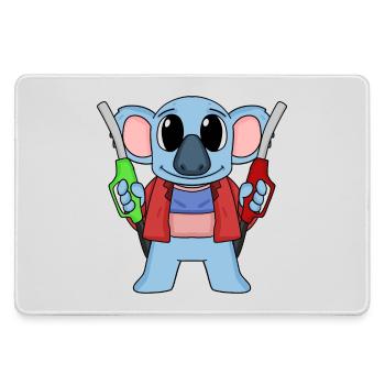 Tankwart Koala Tankstelle - Mousepad groß für Gamer - Grau - Vorne