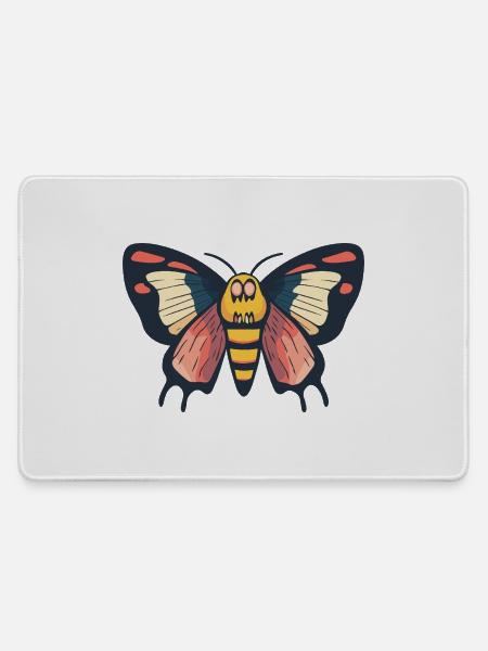 Schmetterling Halloween Comic Falter - Mousepad groß für Gamer - Grau