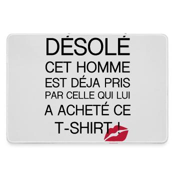 Désolé Homme pris - Grand tapis de souris gamer - bruyère - Devant