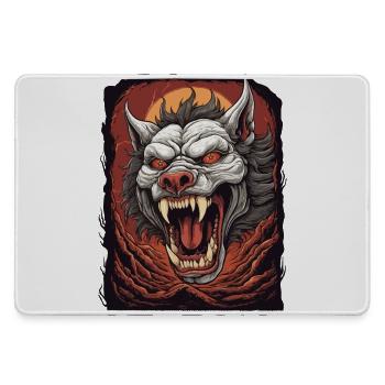 Hell demon dog - Large Gaming Mouse Mat - grey - Front