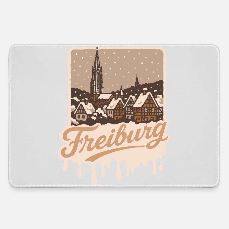 Winter in Freiburg - Large Gaming Mouse Mat - grey
