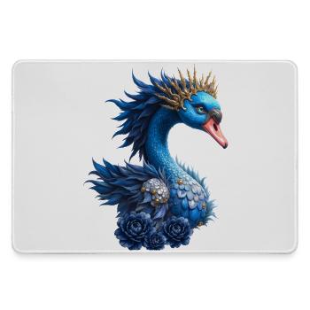 Oiseau bleu royal avec couronne - Grand tapis de souris gamer - bruyère - Devant