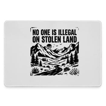 No one is illegal on stolen land - Large Gaming Mouse Mat - grey - Front