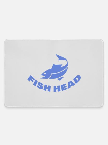 FISH HEAD - Mousepad groß für Gamer - Grau