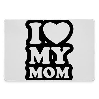 I love my mom - Ich liebe meine Mama - Mousepad groß für Gamer - Grau - Vorne