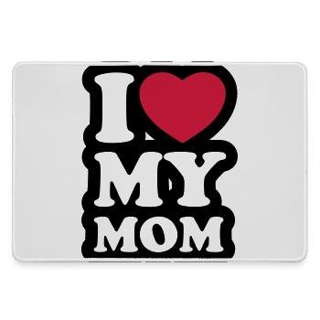 I love my mom - Ich liebe meine Mama - Mousepad groß für Gamer - Grau - Vorne