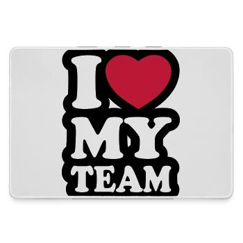 I love my team - Large Gaming Mouse Mat - grey - Front