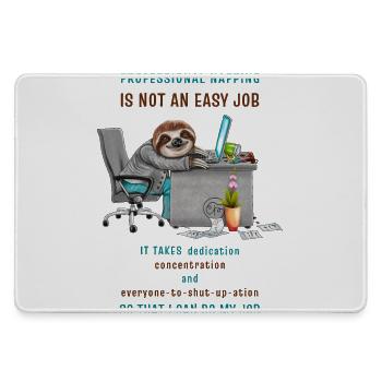 Funny Sloth in the Office Cool Saying - Large Gaming Mouse Mat - grey - Front