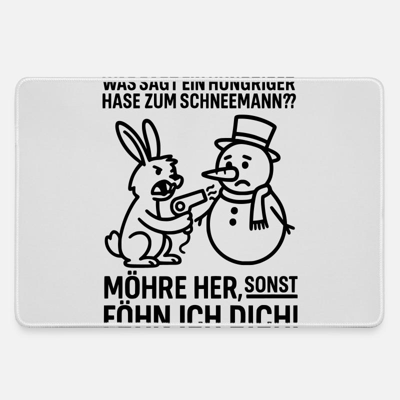 Carrot Hungry Rabbit - Large Gaming Mouse Mat - grey