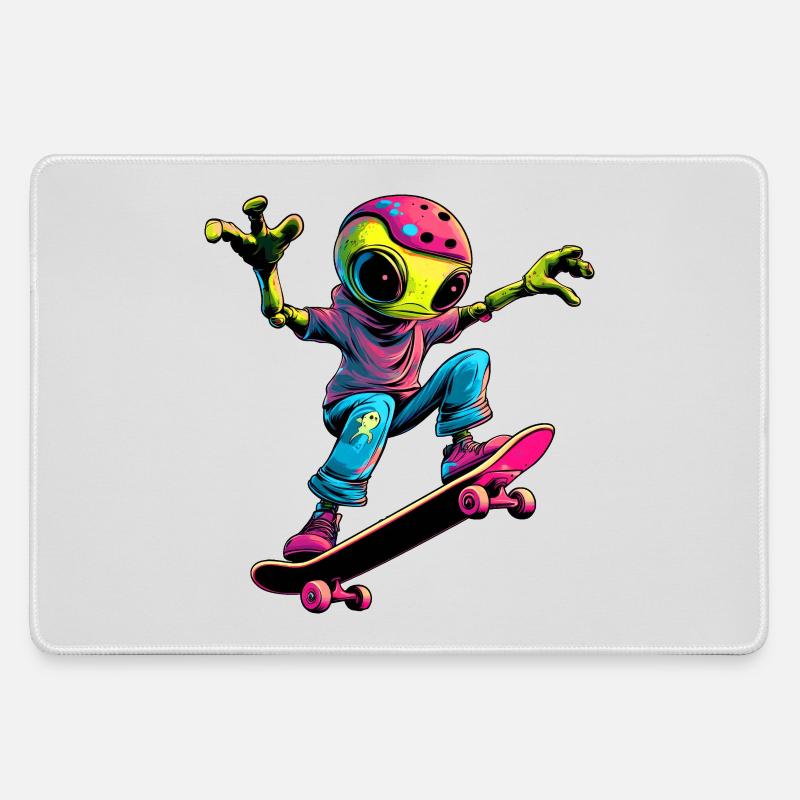 Skater Alien - Large Gaming Mouse Mat - grey