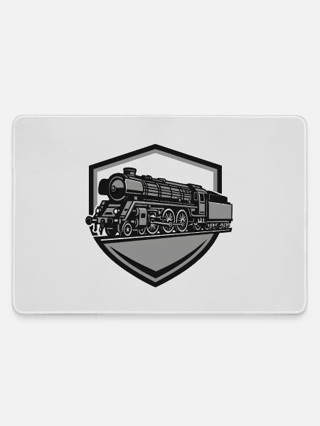 Dampflok Emblem - Mousepad groß für Gamer - Grau