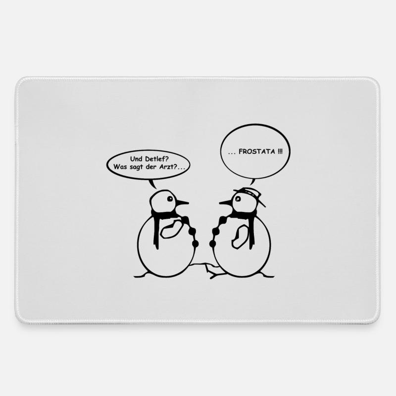 Snowman Joke 03 - Large Gaming Mouse Mat - grey