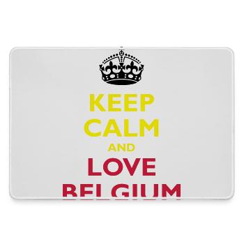 Keep Calm & Love Belgium - Grand tapis de souris gamer - bruyère - Devant