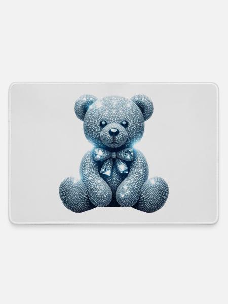 Crystal Bear Diamant Diamanten - Mousepad groß für Gamer - Grau