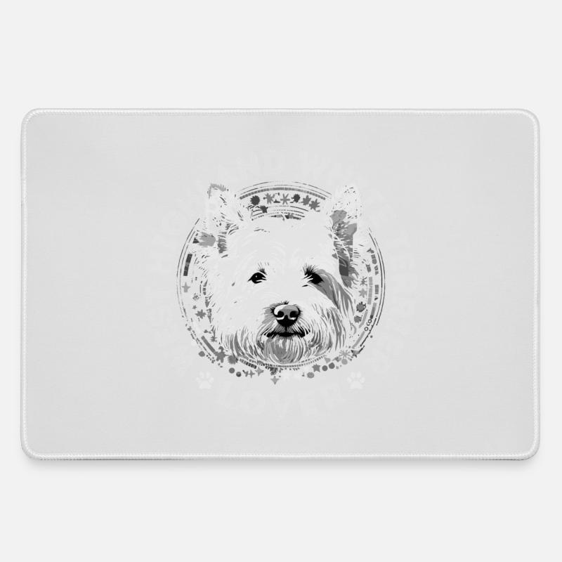 West Highland White Terrier Lover - Large Gaming Mouse Mat - grey