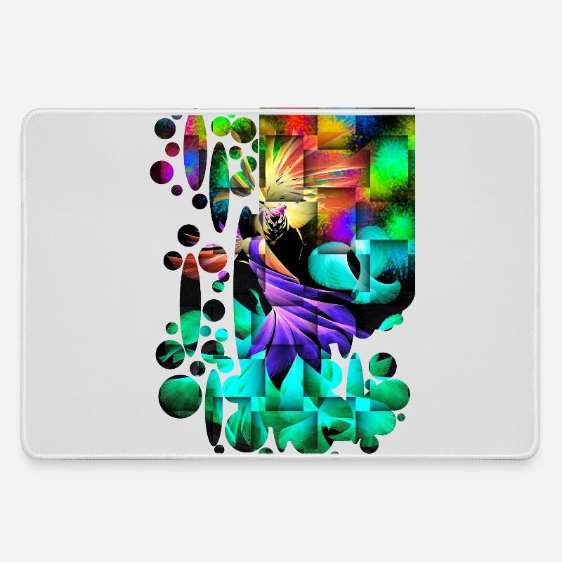 Fantasy Dance Fireworks - Large Gaming Mouse Mat - grey