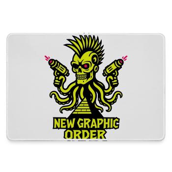 ONG Crâne Punk jaune - Grand tapis de souris gamer - bruyère - Devant