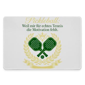 Pickleball Tennis Motivation Wappen Design - Mousepad groß für Gamer - Grau - Vorne