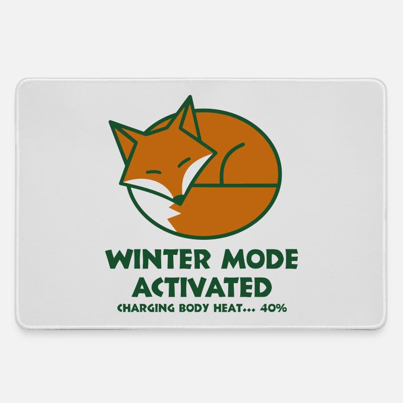 Winter Fox Activated - Large Gaming Mouse Mat - grey