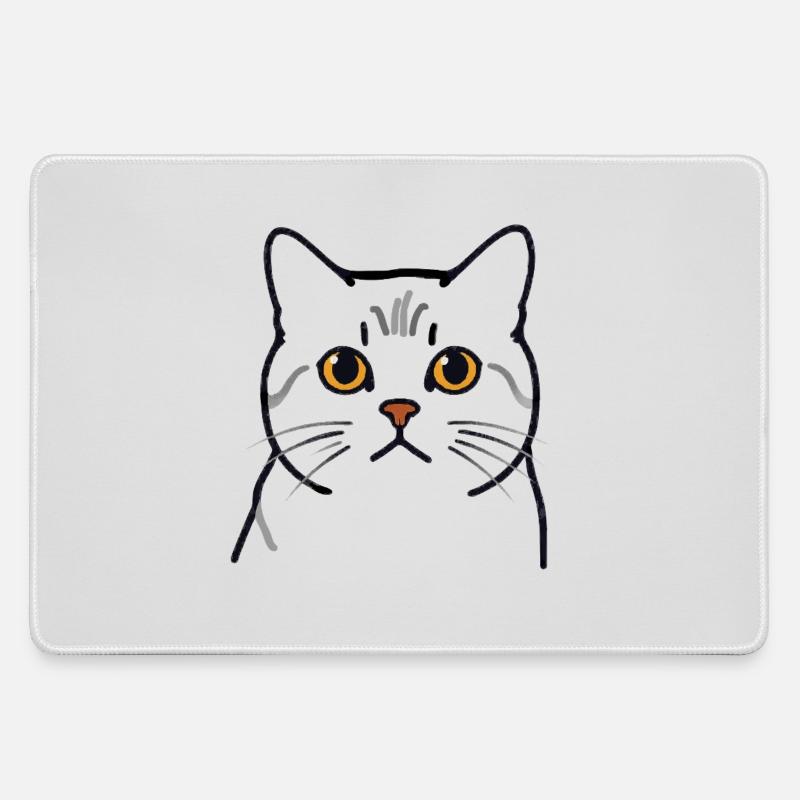 Teodoro the Cat - Cat's Head - Large Gaming Mouse Mat - grey