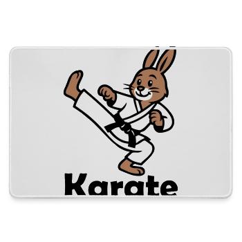 Karate Rabbit - Large Gaming Mouse Mat - grey - Front