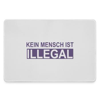 No human being is illegal - Large Gaming Mouse Mat - grey - Front
