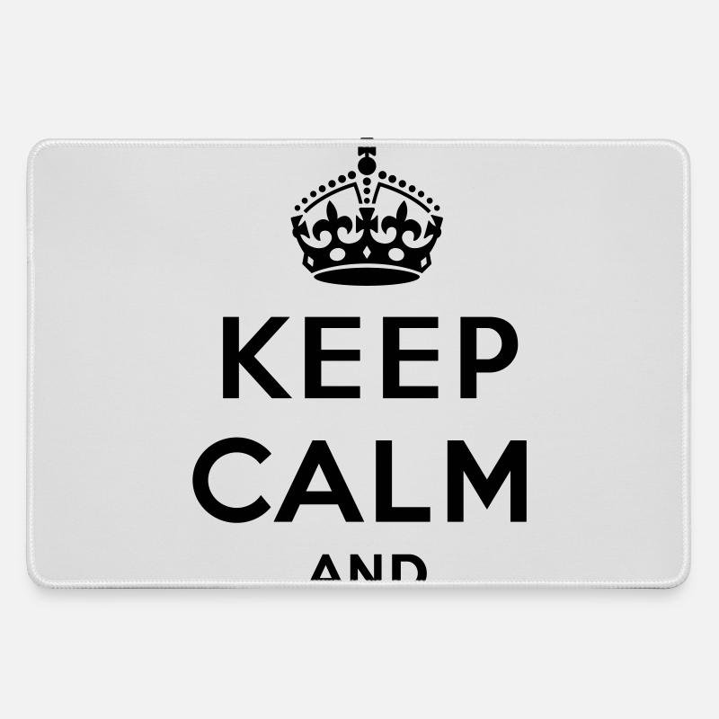 Keep calm and... - eigenen Text (Carry on) - Mousepad groß für Gamer - Grau