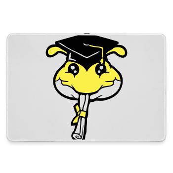 Raupe Schulabschluss Abitur bestanden College Wurm - Mousepad groß für Gamer - Grau - Vorne