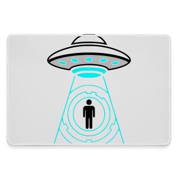 UFO Entführung Beam Me Up Vektor - Mousepad groß für Gamer - Grau - Vorne
