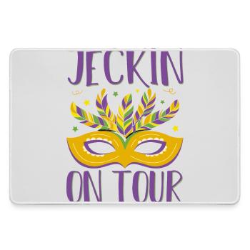 Jecken on Tour Maskenzauber Karneval - Mousepad groß für Gamer - Grau - Vorne