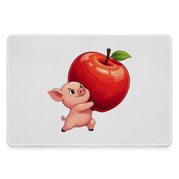 Apfel Schwein Cartoon - Mousepad groß für Gamer - Grau - Vorne
