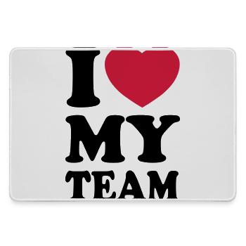 I love my team - Large Gaming Mouse Mat - grey - Front