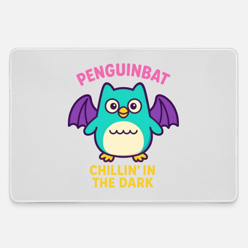 Penguinbat - Chillin' in the Dark - Large Gaming Mouse Mat - grey