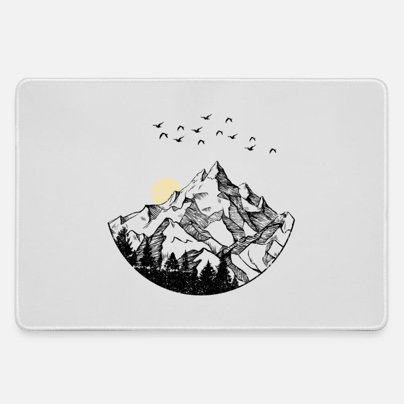 Fragmented Sun Over Night Sky - Large Gaming Mouse Mat - grey