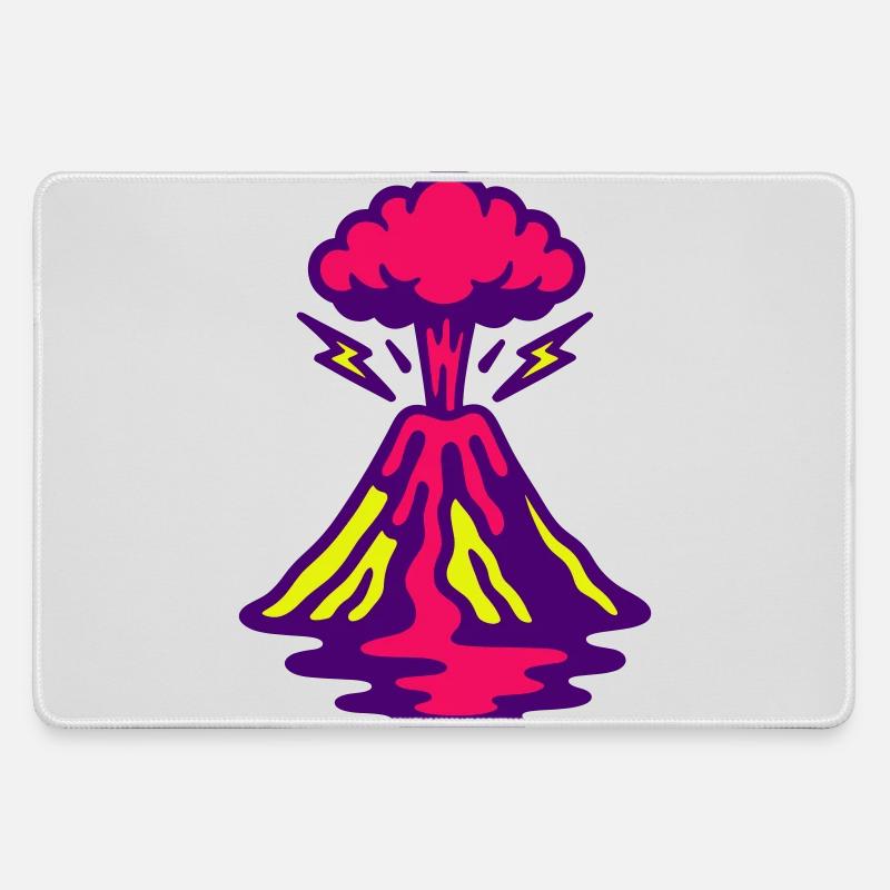Volcano Pop Art - Large Gaming Mouse Mat - grey