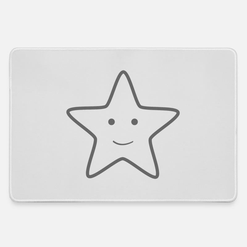 smiling star - Large Gaming Mouse Mat - grey