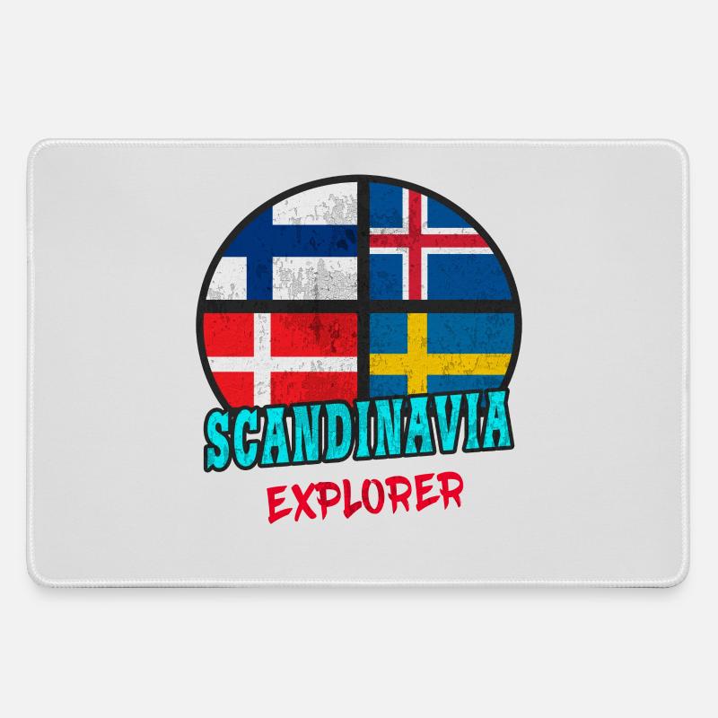Scandinavia Explorer / Scandinavia / Gift - Large Gaming Mouse Mat - grey