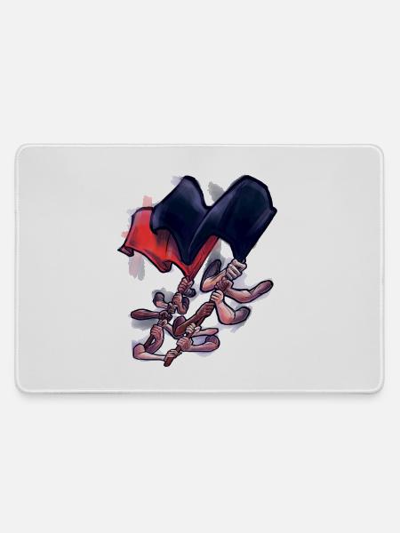 AntiFa - Mousepad groß für Gamer - Grau