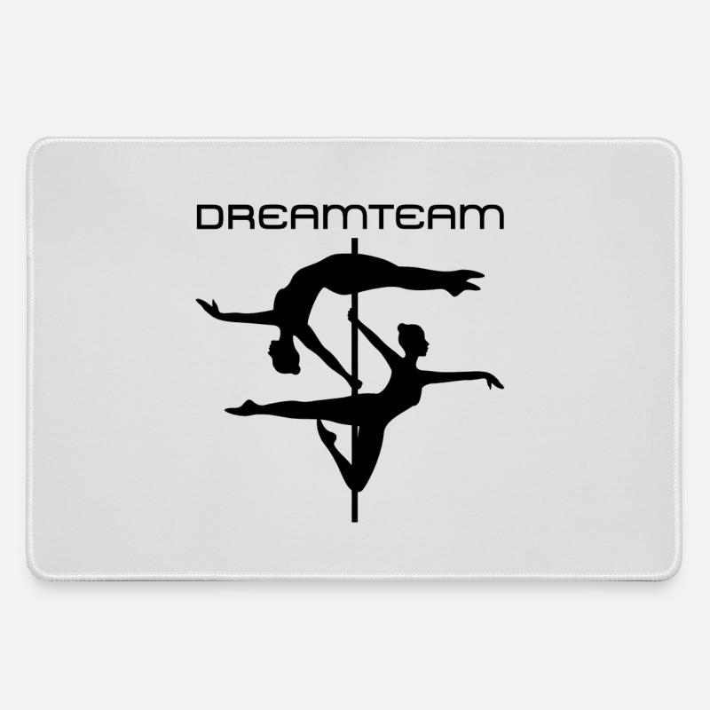 Duo Pole Dance Silhouette - Large Gaming Mouse Mat - grey