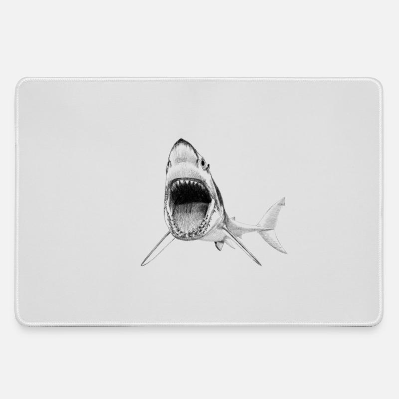 shark - Large Gaming Mouse Mat - grey