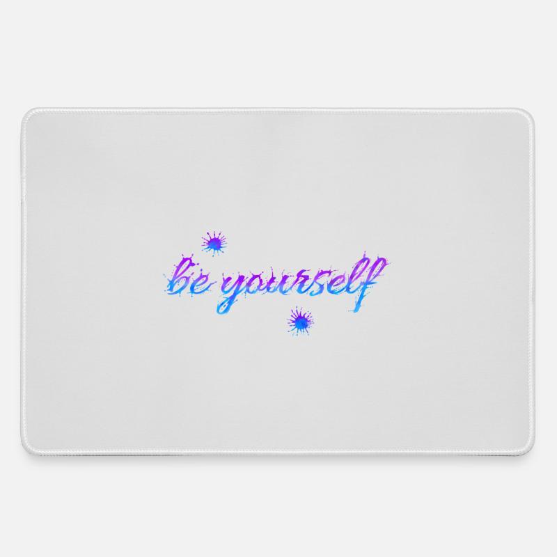 be yourself - Large Gaming Mouse Mat - grey