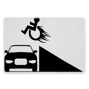 Rollstuhlfahrer springt über eine Rampe # - Mousepad groß für Gamer - Grau - Vorne