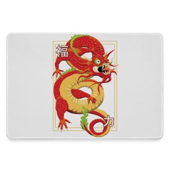 Dragon Chinois - Grand tapis de souris gamer - bruyère - Devant