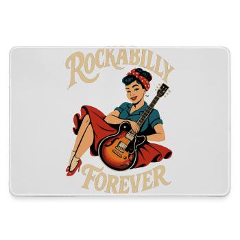 Rockabilly Revival woman with guitar - Large Gaming Mouse Mat - grey - Front