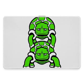 2 Artist Schildkröten Huckepack Team Crew Freunde - Mousepad groß für Gamer - Grau - Vorne