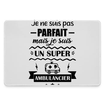 Super Emergency Ambulance - Large Gaming Mouse Mat - grey - Front