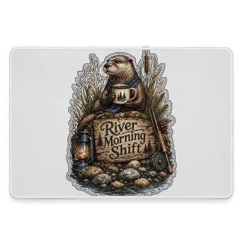 River Morning Shift Otter - Large Gaming Mouse Mat - grey - Front