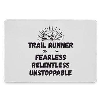 Trail Runner - Fearless. Relentless. Unstoppable. - Large Gaming Mouse Mat - grey - Front